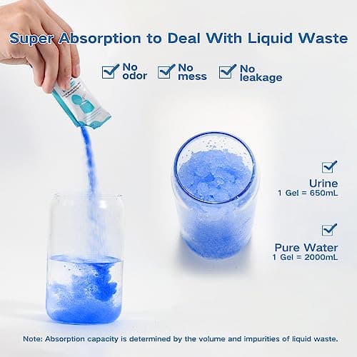 oceanengine Portable Toilet Absorbent Gel, Portable Toilet Powder Poo Urine Powder for Camping Outdoor Hiking — view 3