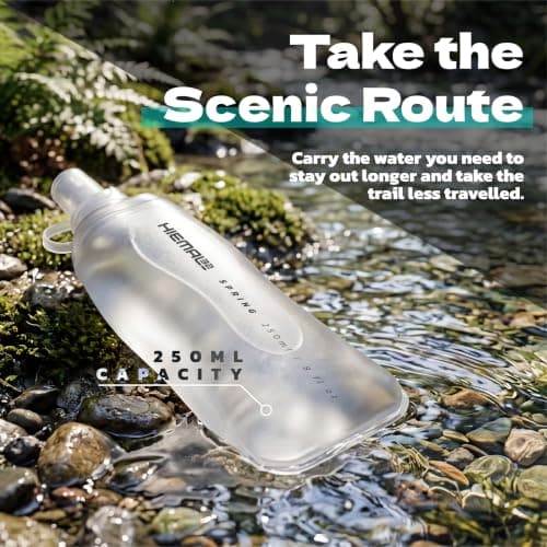 HIEMAL32 250ml Soft Flask 2 Pack – Running Water Bottle for Hydration, Flexible Pouch with Bite Valve & Cap – Lightweight, Leakproof, BPA Free for Sport, Cycling & Travel — view 6