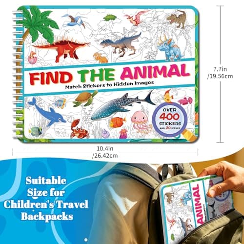 Kalysky Find Animal Sticker Book for 2+ Year Olds,400+ Sticker for Children — view 6