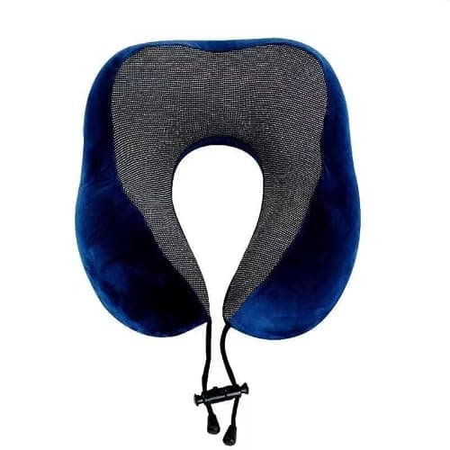 Makimoo Memory Foam Travel Pillow, Neck Pillow with 360-Degree Head Support, Comfortable and Lightweight, Ideal for Sleeping on Airplane, Car, Train, Bus and Home Use, Comes with Storage Bag (Blue) — view 2