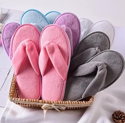 HOT BARGAINS 10 Pairs Flip Flops Spa Slipper with Luxurious Colours Spa Toweling Hotel Slippers Toe Terry Type Spa Slippers (WHITE, UK Footwear Size System, Adult, Women, Numeric, Medium, 9) — view 2