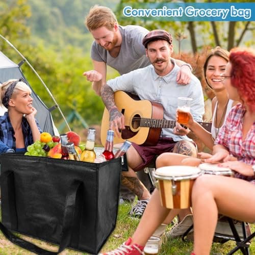 KufaerBeam 35L Insulated Collapsible Cooler Food Delivery Bag, Heavy Duty Cooler Bags for Frozen Food Delivery, Insulated Shopping Bags,Cooling Foods Bag for Camping BBQ Shopping Fishing Family — view 6