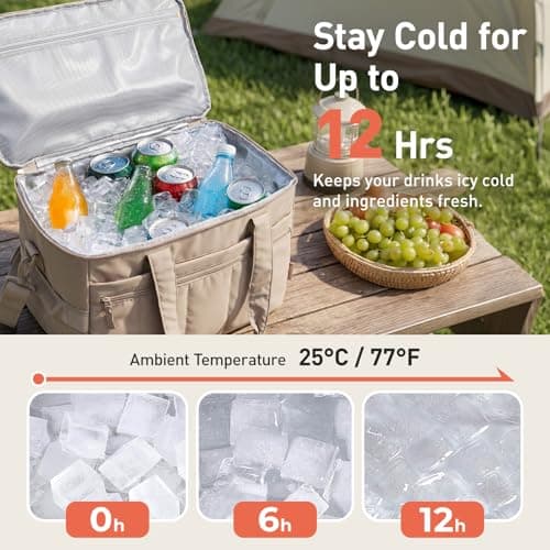 TOURIT Puffer Cooler Bag 48 Cans/32L 12h Insulated 100% Leakproof for Beach — view 2