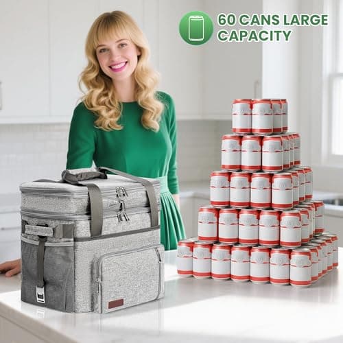 MIYCOO Cooler Bag with Expandable Double Deck, 60 Can Leakproof Cooler — view 6