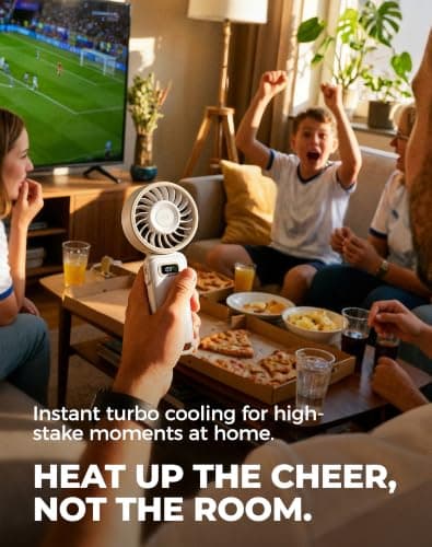 Diveblues Handheld Turbo Fan, 1–100 Speed Portable Fan with Strong Airflow, USB-C Rechargeable, 4-in-1 Personal Neck/Desk/Travel Fan, Lightweight Foldable Fan for Summer, Concerts & Outdoor Use — view 2