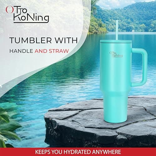 OTTO KONING Travel Mug with Handle 40oz Insulated Tumbler Stainless Steel — view 2