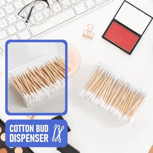 TAGMEIU 2Pcs Transparent Plastic Cotton Bud Holder Portable Small Mini Box — view 6