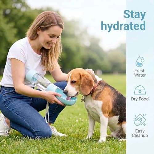 Dog Water Bottle, 4-In-1 Portable Pet Drinking Flask, Leakproof — view 6