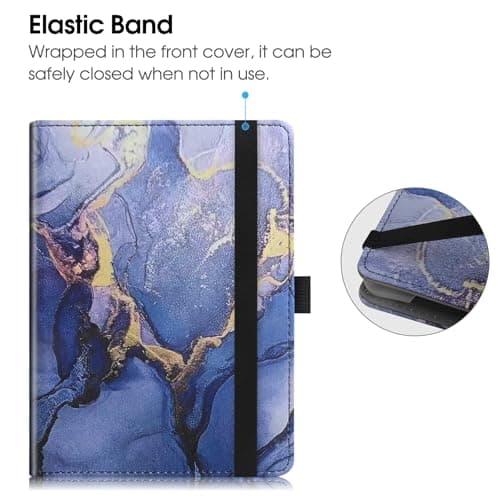 HGWALP Universal Case for 6" eReaders, Folio Leather Stand Cover with Handstrap Compatible with All 6 inch Paperwhite/Kobo/Tolino/Pocketook E-Book Reader,Marble Purple — view 2
