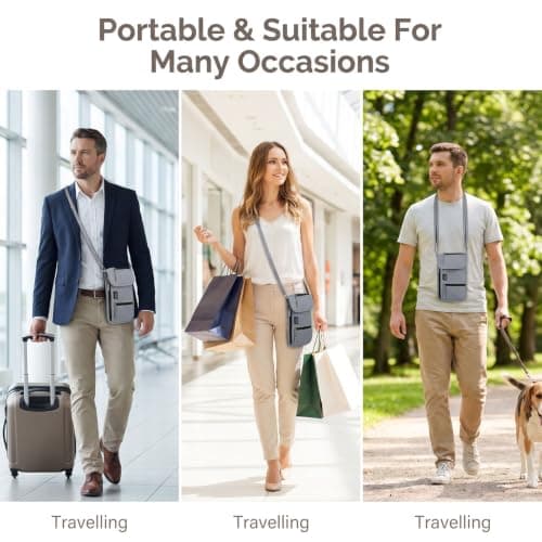 Sorcristy Neck Wallet for Travel Pouch Neck with Adjustable Lanyard — view 6