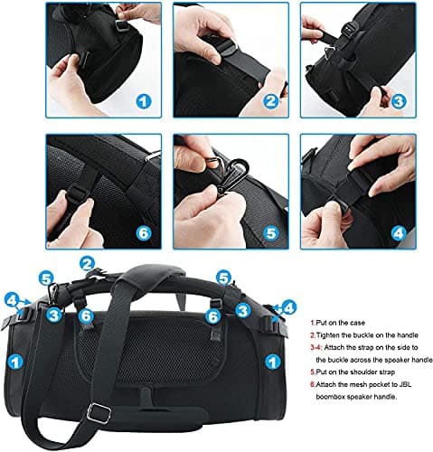 KOSTOO Travel Carrying Strap Shoulder Strap with Two Side Covers for JBL Boombox/Boombox 2-Waterproof Portable Bluetooth Speaker — view 3