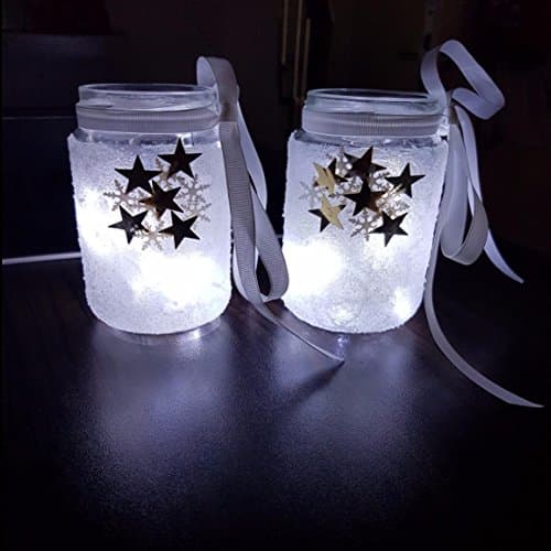 BXROIU Fairy String Lights Battery Operated,2 Pack 50 LED Cool White — view 6