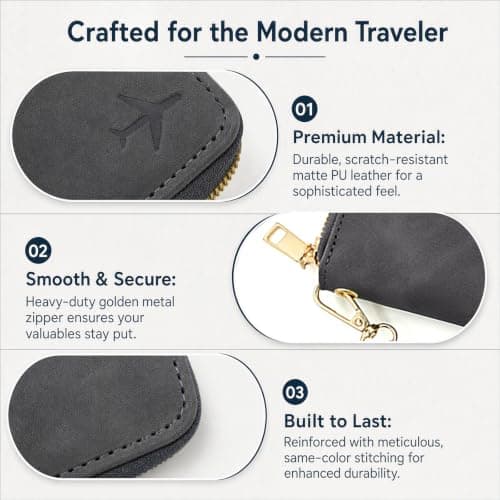 Passport Holder Travel Wallet, RFID Blocking PU Leather Passport Wallet — view 3