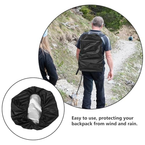 PACKOVE Waterproof Backpack Rain Cover for Hiking and Travel, Black — view 3