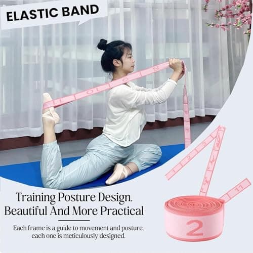 IEKEODI Elastic Yoga Stretching Strap with Loops for Pilates, Ballet, Physical Therapy, Flexibility, Leg Stretching, and Exercise - Durable Multi Loop Stretch Band for Dance and Fitness — view 2
