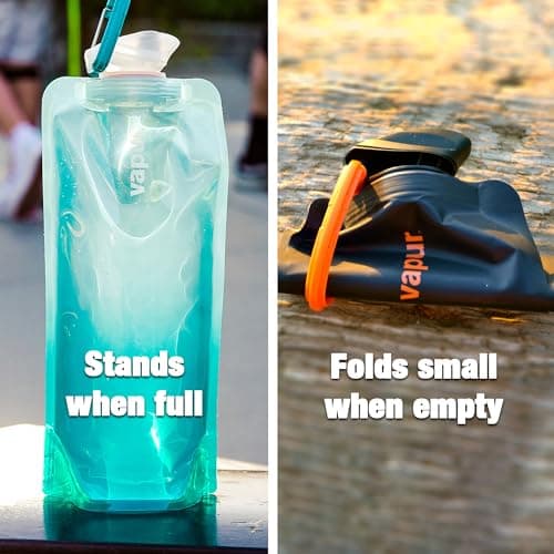 Vapur Flexible, Collapsible Wide Mouth Anti-Bottle with Detachable Carabiner, 23 Ounce, Whiteout, Pack of 1 — view 3