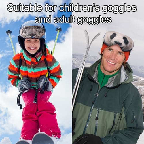 Sinbana 4pcs Ski Snowboard Goggle Cover Sleeve, 4 Wild Animal Styles Ski Goggle Covers to Protect Lens from Scratch and Dust Travel Storage Accessories for Adults Kids — view 6