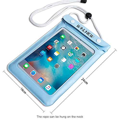 WALNEW Universal Waterproof eReader Protective Case Cover for Kindle Colorsoft Signature Edition/7'/6.8'/6' Kindle 2024/Oasis/Kindle Fire 7,iPad Mini,Kobo Clara/Nia and More,Lightblue — view 6