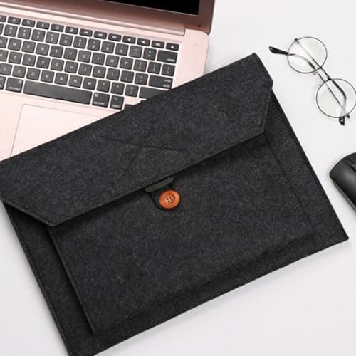 TOVINANNA Tablet Bag Felt Pouch Business Laptop Carrying Bag Minimalist 13-Inch Wool Felt Sleeve Protective Cover Travel for Office Use — view 5