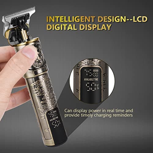 LOPHE Hair Clippers for Men, Rechargeable Cordless Beard Clippers Electric Hair Trimmer Beard Trimmer Set, Waterproof Beard Shaver, Professional Grooming Cutting Kit with 3 Guide Combs — view 5