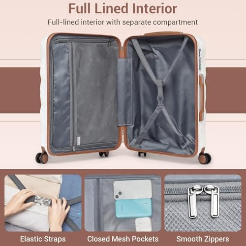 British Traveller Medium Suitcase, Lightweight Hard Shell Luggage — view 6