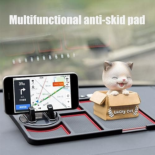 Rcniso Silicone Dashboard Mat, Easy to Install, Strong Grip, Non-Slip Car Phone Holder for Travel (Red) — view 3