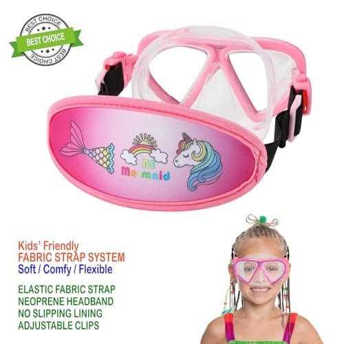 Toddler Swim Goggles Nose Cover,Kids Goggles No Hair Pull,Anti Fog Children Swimming Mask (1PK - Pink Mermaid) — view 5