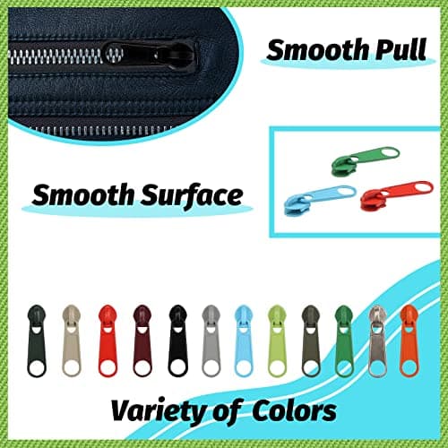 DOITEM 96Pcs Zipper Repair Kit - 12 Colors, 3# Zipper Pulls, Rescue Kit for Clothing, Jackets, Purses, Luggage, Backpacks — view 4