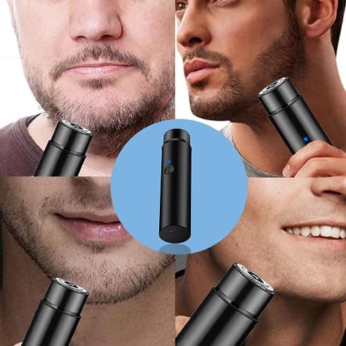 Peixiong Mini Electric Shaver, Portable Rotary Men's Razor, Cordless USB Rechargeable Waterproof Pocket Shaver for Travel or Home Use, Wet and Dry Use, 1 Count — view 5
