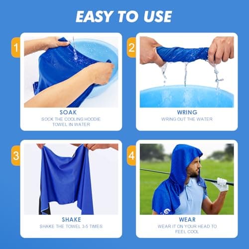 CSITE 2 Pack Cooling Hoodie Towels, Instant Cooling Towels for Neck and Face, UPF 50 Sun Protection, Ice Towel for Hot Weather, Head Towel for Sports, Camping, Cycling & More Activities — view 3