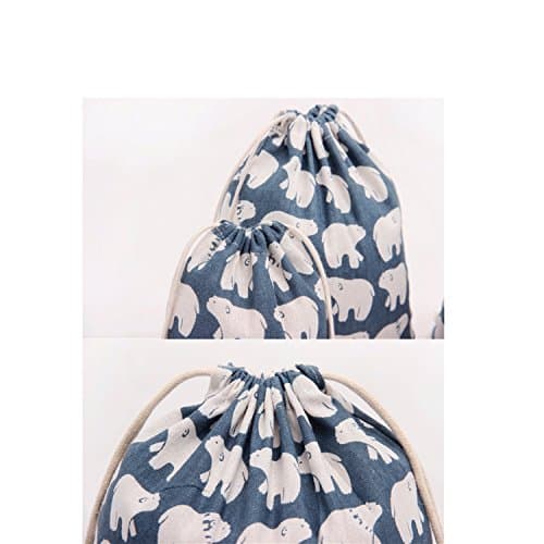 Amoyie Cotton Drawstring Bag 3pcs, Kids Storage Bag, Fabric Organiser Pouch — view 6