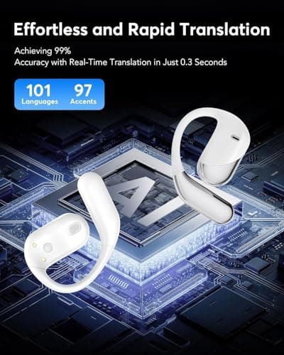 Paekole AI Translation Earbuds Real Time - 198 Language Translator Earbuds, Two-Way Language Translator Device, 6-in-1 Translating Device, Translate Ear Buds for Travel Learning with Charging Case — view 2