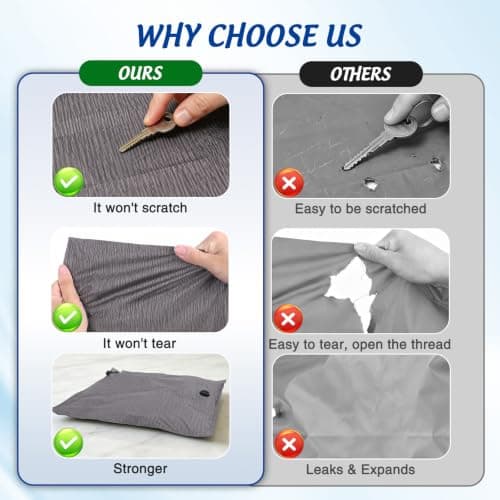 Vacuum Storage Bags for Travel, 2 Pack Reusable Compression Bags, Oxford Cloth Travel Vacuum Bags No Pump, Manual Roll-Up Space Saver for Clothes, Luggage, Suitcase (Grey Stripe, 30x40+40x50cm) — view 3