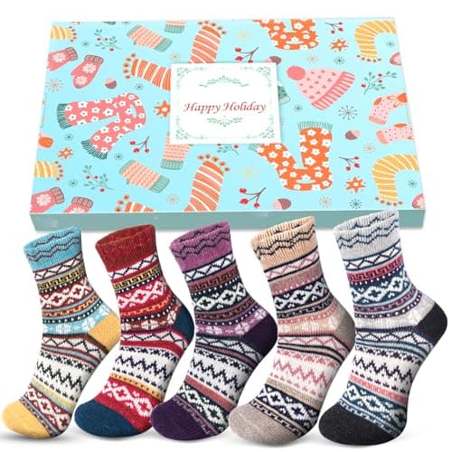 Thermal Winter Socks for Women - Warm Cozy Gift for Mom, Wife, Grandma, Sister - 4-7 Stocking Fillers and Christmas Presents