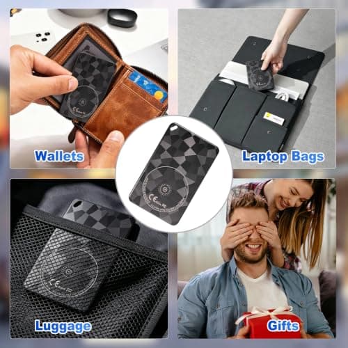 Slim Wallet Tracker Card Compatible with Apple Find My & Google Find Hub, Rechargeable Bluetooth Item Finder, Ultra Slim Smart Tracker for Wallet, Passport, Luggage, Keys, Purse and Bags — view 4