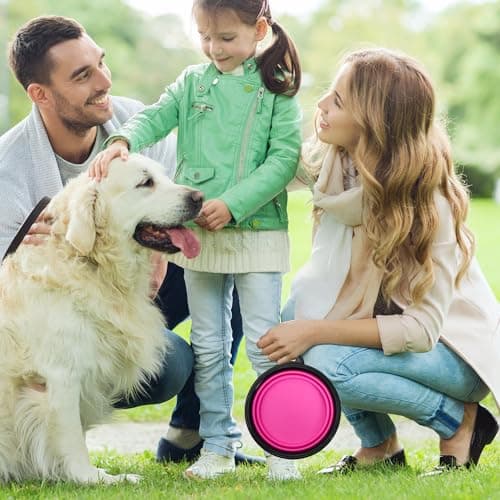 Aruicheng Collapsible Dog Bowl - 2 Pack Portable Dog & Cat Food & Water Bowls with Carabiner - 350ml — view 5