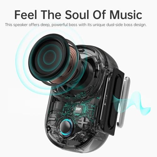 Divoom Itour-S Portable Mini Wearable Bluetooth Speaker, Big Audio and Punchy Bass,Clip-On Design, IP67 Waterproof and Dustproof,10 Hours Playtime,Outdoor Speaker for Home Travel Office (Black) — view 2