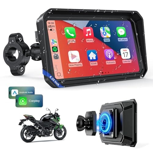 WonVon 6.25 Inch Wireless Motorcycle Carplay GPS Navigation System