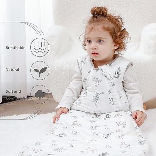 Mosebears Baby Sleeping Bag 2.5 Tog,bamboo Wniter Sleeping Bag Toddler Wearable Blanket for Infant Toddler,Super soft and warm(Forest,18-36 months) — view 6