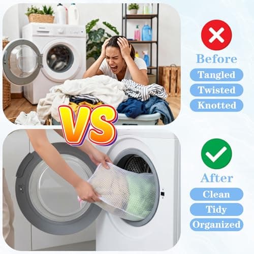 3 Pack 3D Mesh Laundry Bags with Hanging Handles, Durable Zippered Wash Bags for Washing Machine, Mesh Hanging Laundry Bags for Clothes Delicates Lingerie — view 6