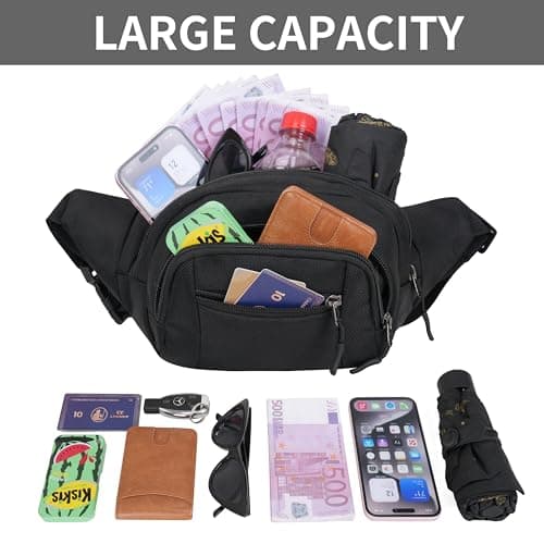 GERIINEER Bumbags Waist Fanny Pack for Women Ladies Men Waterproof Unisex Bum Bag for Dog Walking Running Traveling Cycling Hiking Outdoor Sport — view 2