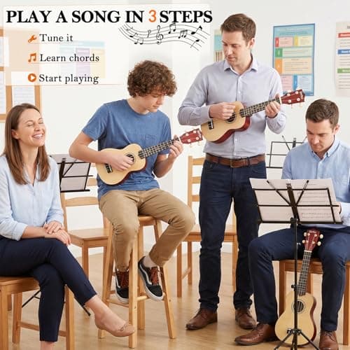 Mhogany Soprano Ukulele Starter Kit - Professional 21 inch w/Case Strap Digital Tuner Aquila Strings (21 inch, Rainbow) — view 2