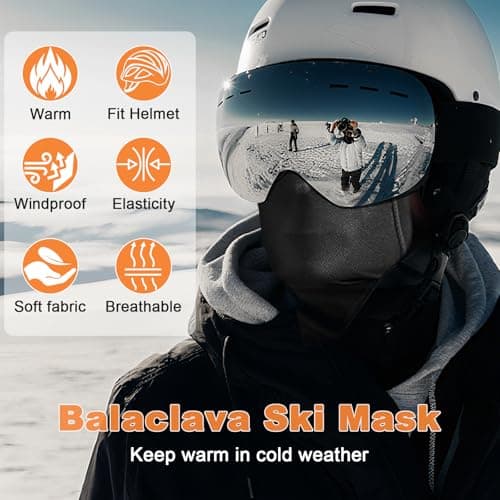 Winter Balaclava for Men & Women, Windproof Ski Mask with Eyeglasses Holes — view 3