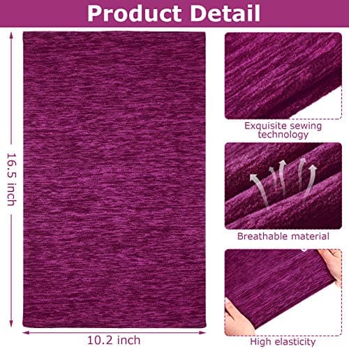 2 Pieces Winter Neck Warmer Gaiter Fleece Ski Neck Scarf Warm Windproof Balaclava Cold Weather Scarf Tube Cover Bandanas for Men Women Winter Motorcycle Skiing Running Cycling (Black, Purple) — view 2