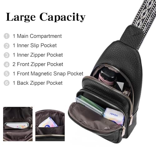 GAEKEAO Sling Bag Crossbody Bags for Women Vegan Leather Fanny Pack Chest Travel Anti Theft Purse Shoulder Bag Handbags Gifts — view 3