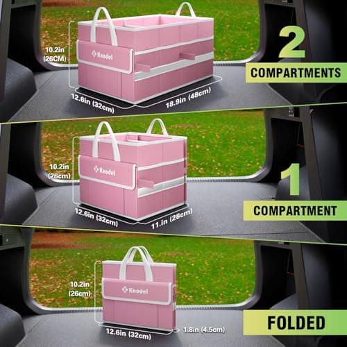 K KNODEL Car Boot Storage Organiser for SUV, Van, Truck (Small, Pink) — view 4