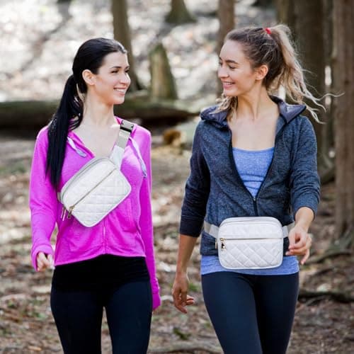 Bumbags for Ladies Rhombic Bum Bag Women Nylon Water Resistant Bumbag Black — view 6