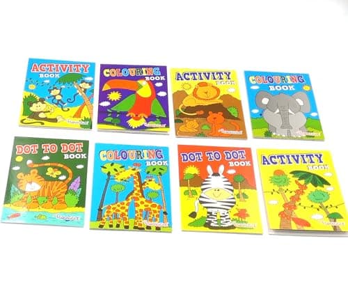 Sixstore 8 X A6 Mini Colouring Books for Kids Party Bags Fillers Toys, Entertaining Travel Activities and Party Favours Jungle, Birds, Animals, Safari — view 2