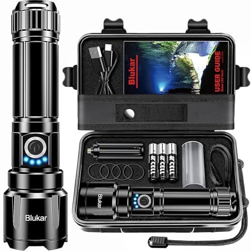 Blukar LED Torch Rechargeable, Ultra High Lumens Super Bright Torches