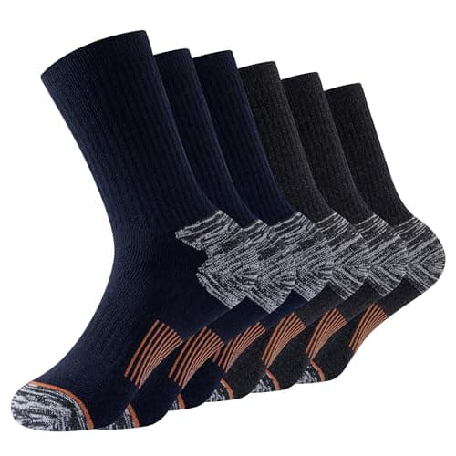 The Essentials Wardrobe 6PK Mens Thermal/Outdoor Socks - UK 6-11/EU 39-45 - Black